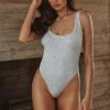 Les Girls Rib Bodysuit Grey 2 Les Girls Rib Bodysuit Grey