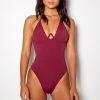 So Chic Plunge One Piece Wine New Seaside