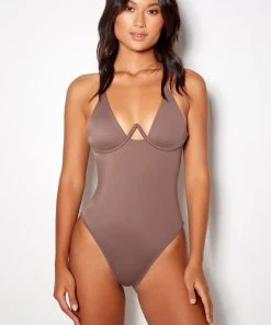 So Chic Plunge One Piece Cacao